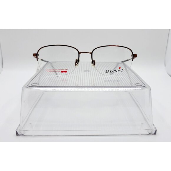 EasyTwist Satin Chocolate Oval Half-Rim Wire Metal Polarized Glasses 51-17-135 - Picture 2 of 14